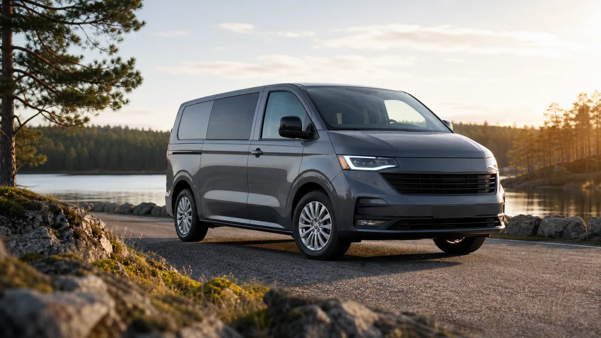 Volkswagen Transporter begagnad transportbil – illustration