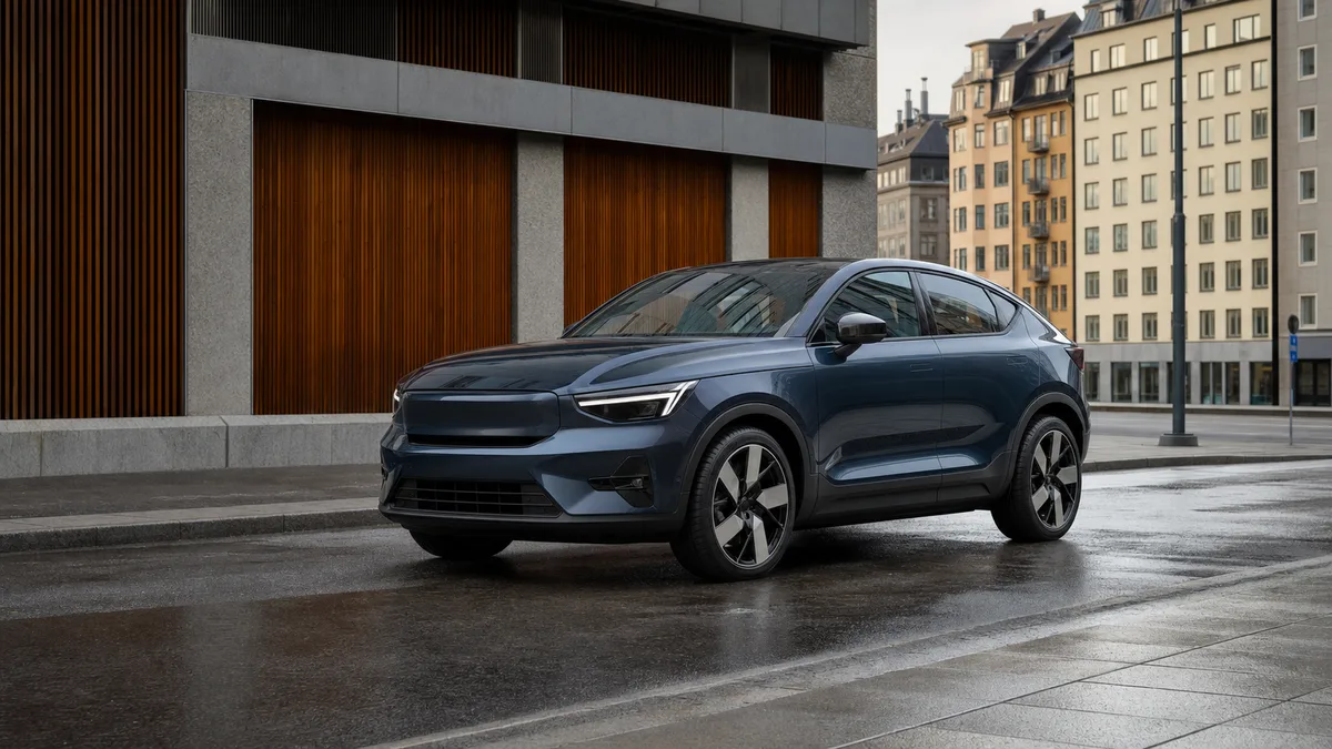 AI-genererad redaktionell illustration av Volvo C40 för privatleasing